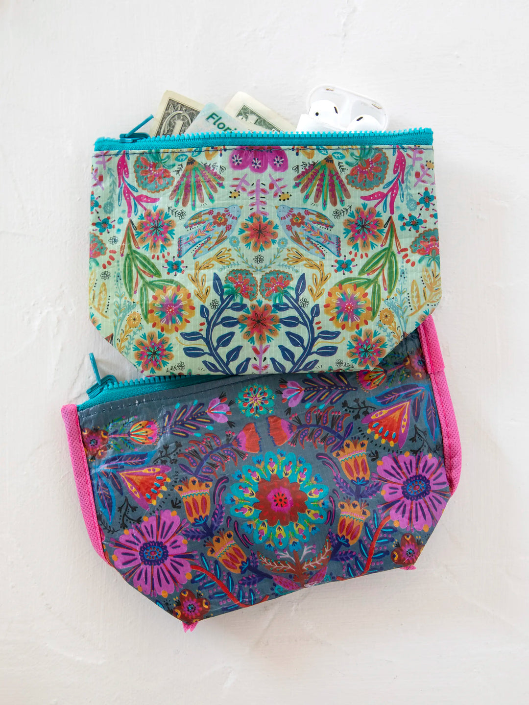 Natural Life Small Reversible Zip Pouch
