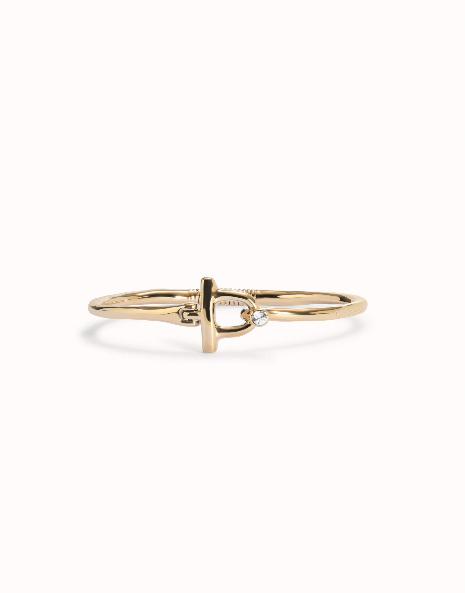 Uno de 50 Dual Bangle bracelet with white topaz