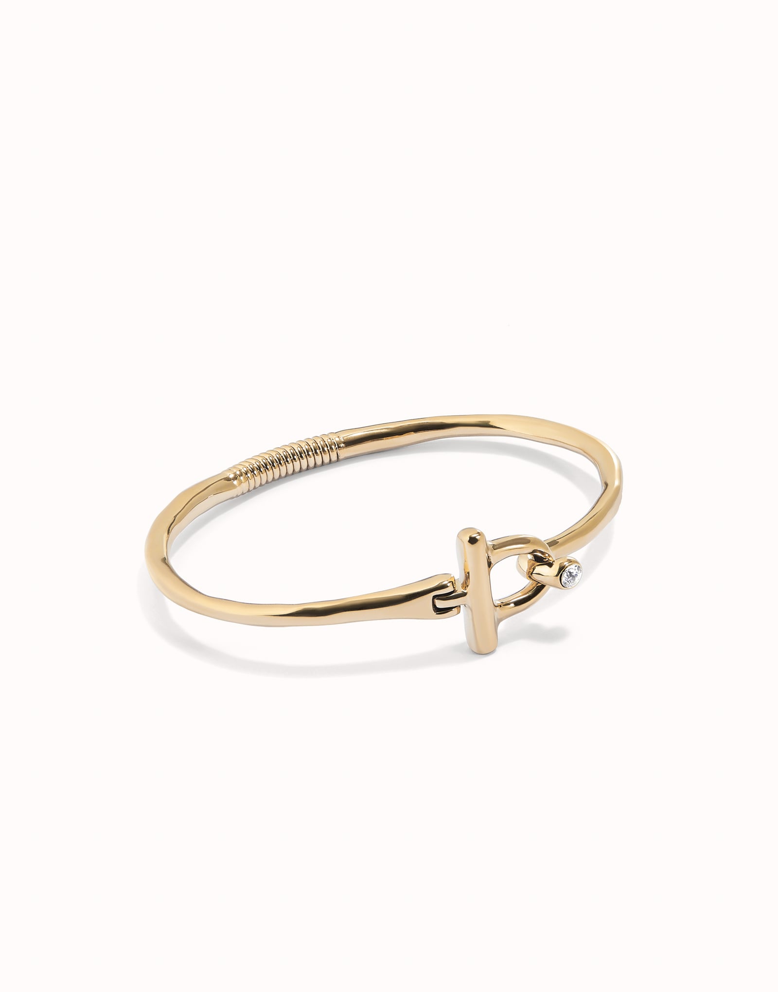 Uno de 50 Dual Bangle bracelet with white topaz