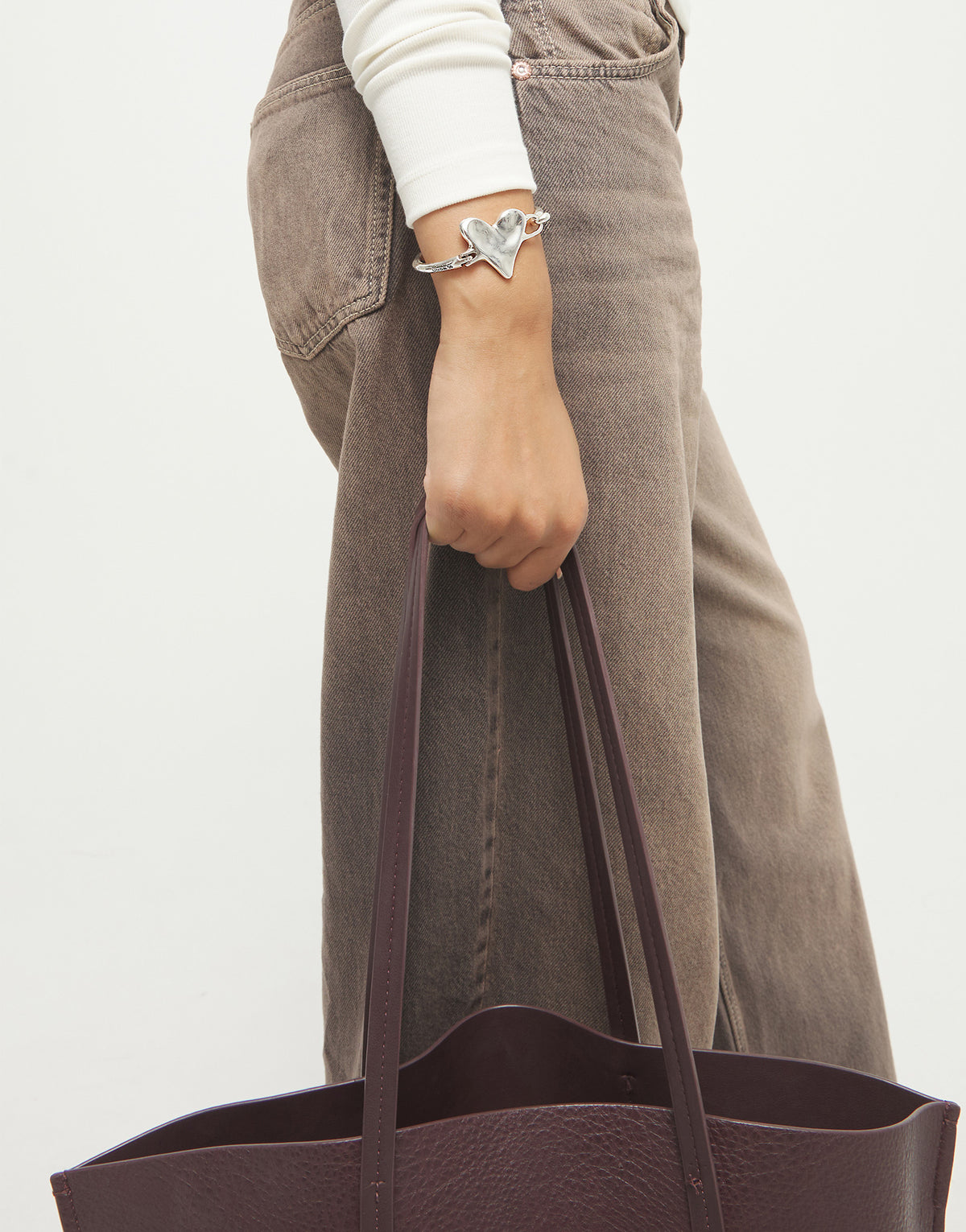 Uno de 50 Bangle Bracelet with Heart Detail — view 3