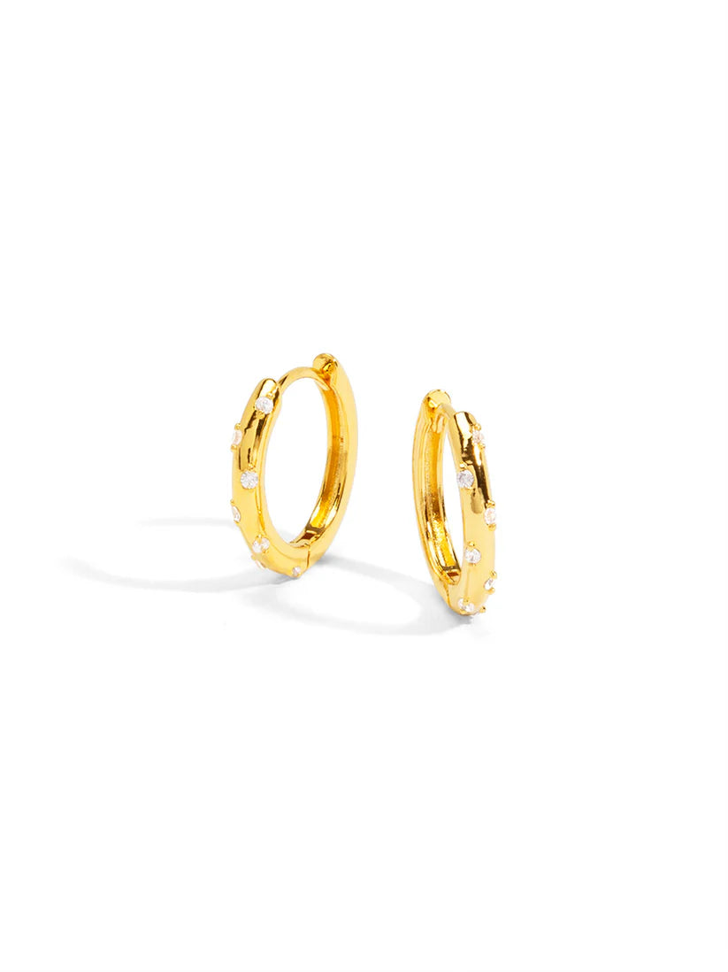 Zig Zag Crystal Huggie Earring