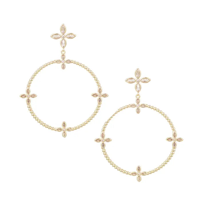 Natalie Wood Radiant Beaded Statement Earrings - CZ