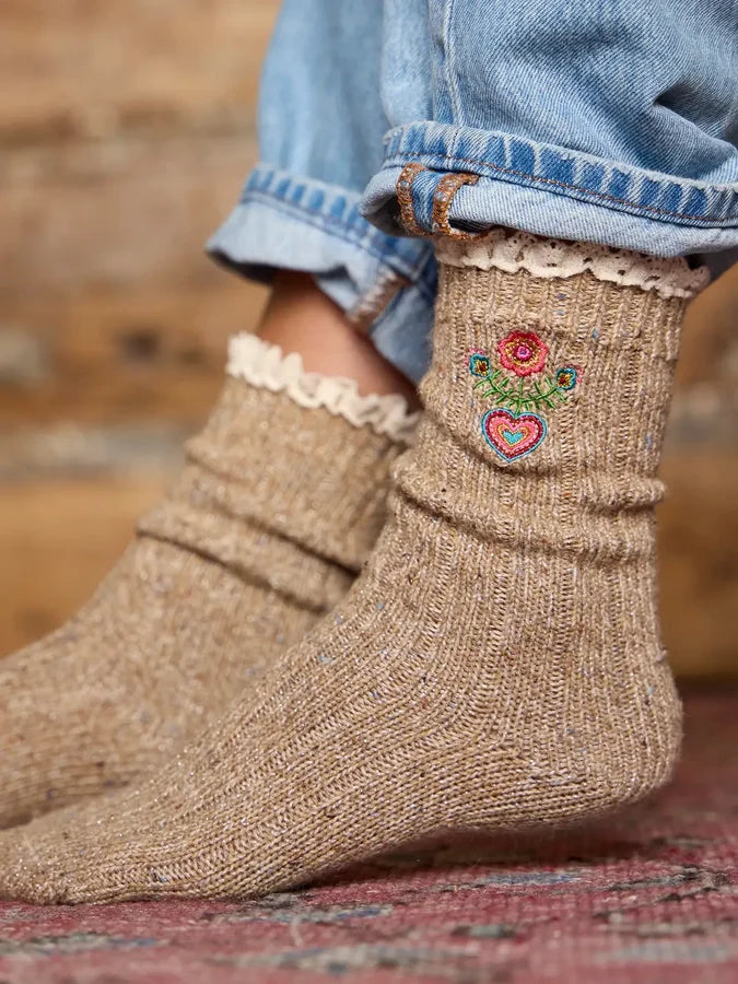 Natural Life Little Things Embroidered Socks