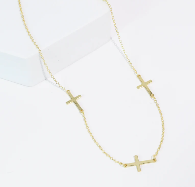 Divine Trio Cross Necklace