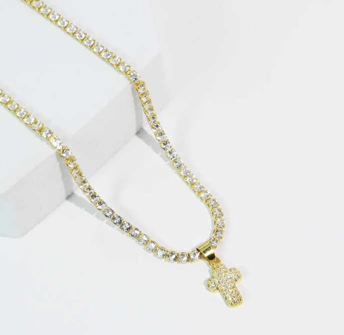 Spark Cross Necklace