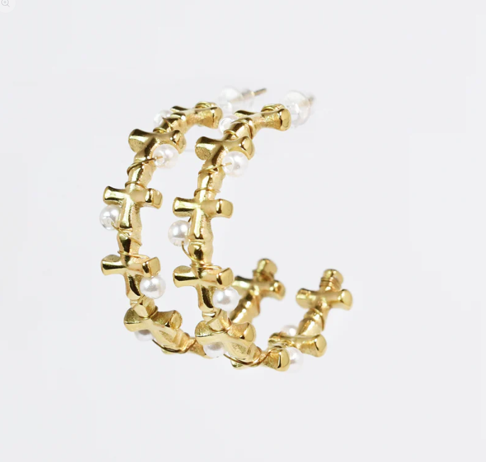 Golden Faith Hoop Earrings