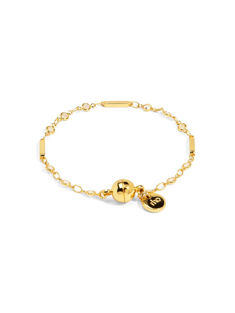 Skinny Crystal Layer Magnet Bracelet