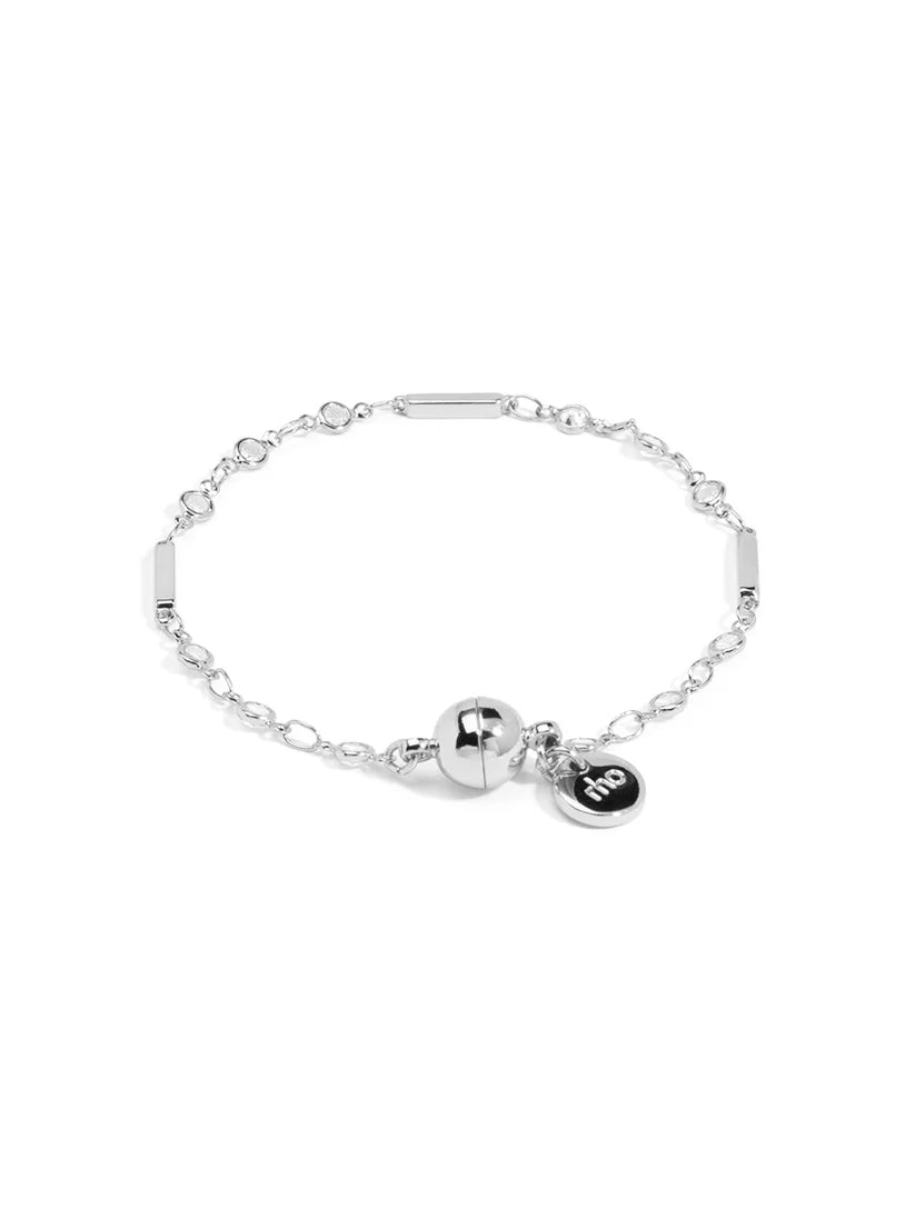 Skinny Crystal Layer Magnet Bracelet