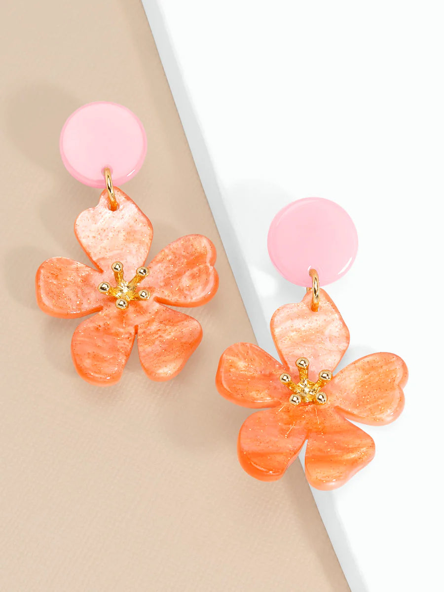Blush Bloom Flower Drop Earring Jewelry