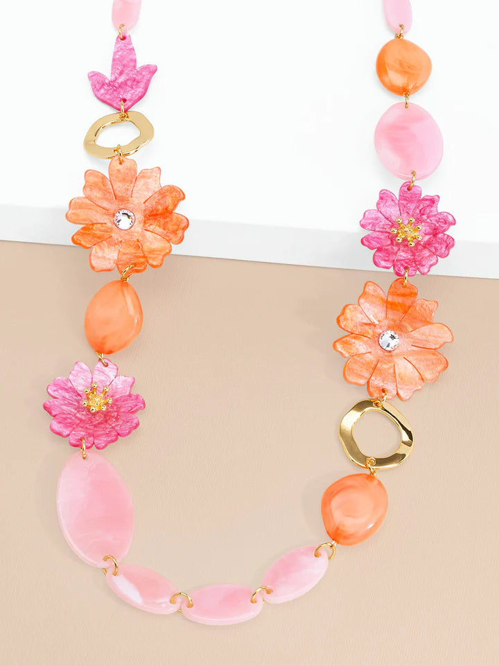 Blush Bloom Flower Drop Necklace