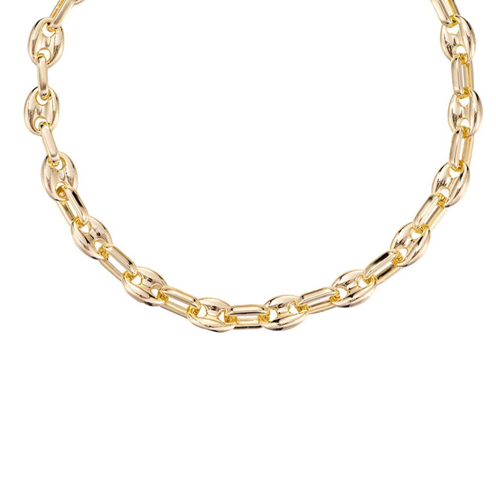 Gold Mariner Link Magnetic Necklace
