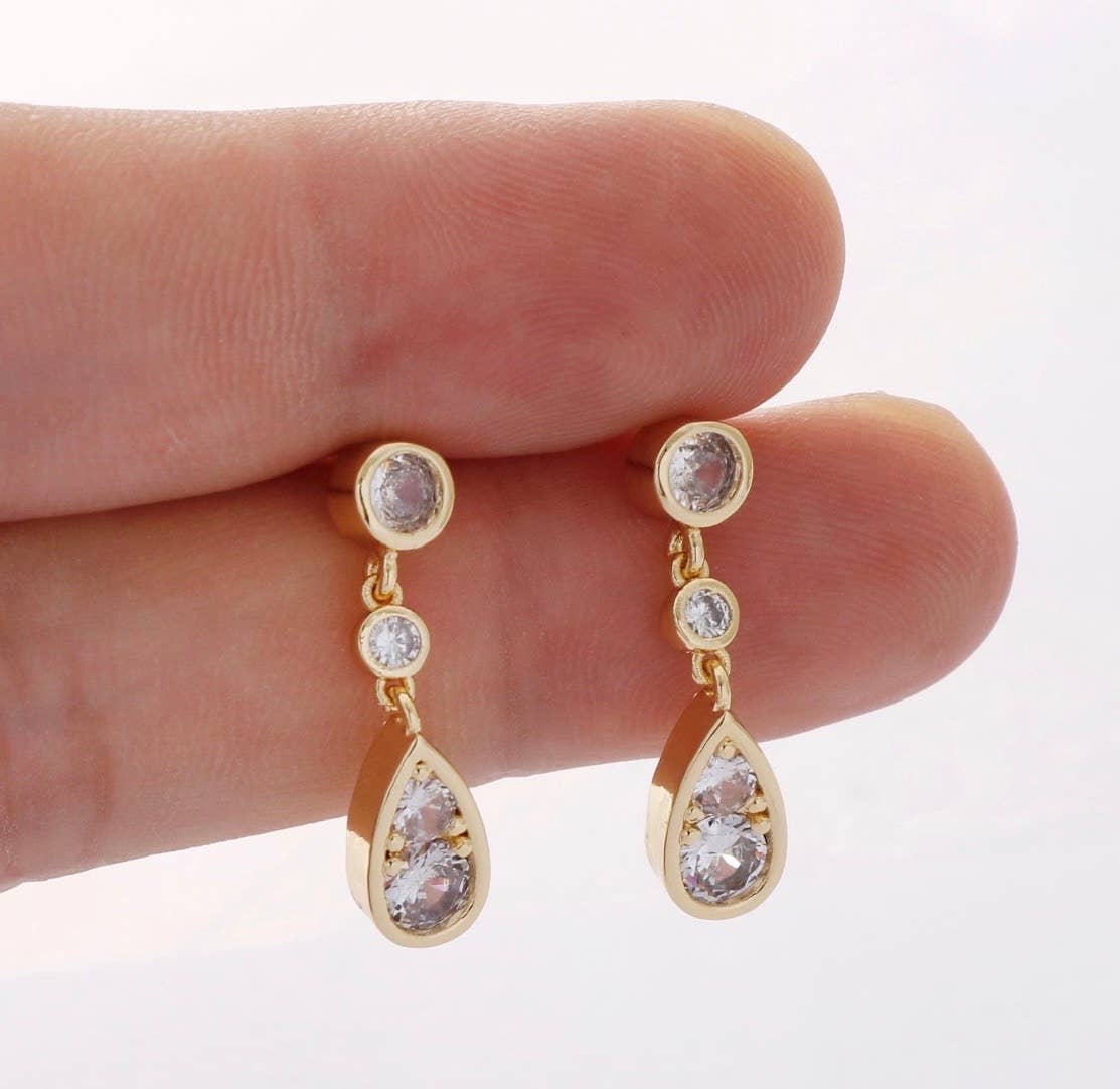 Dainty Crystal Teardrop Earrings