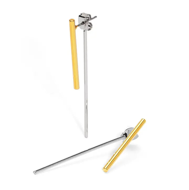 Two-Tone Bar Drop Earring