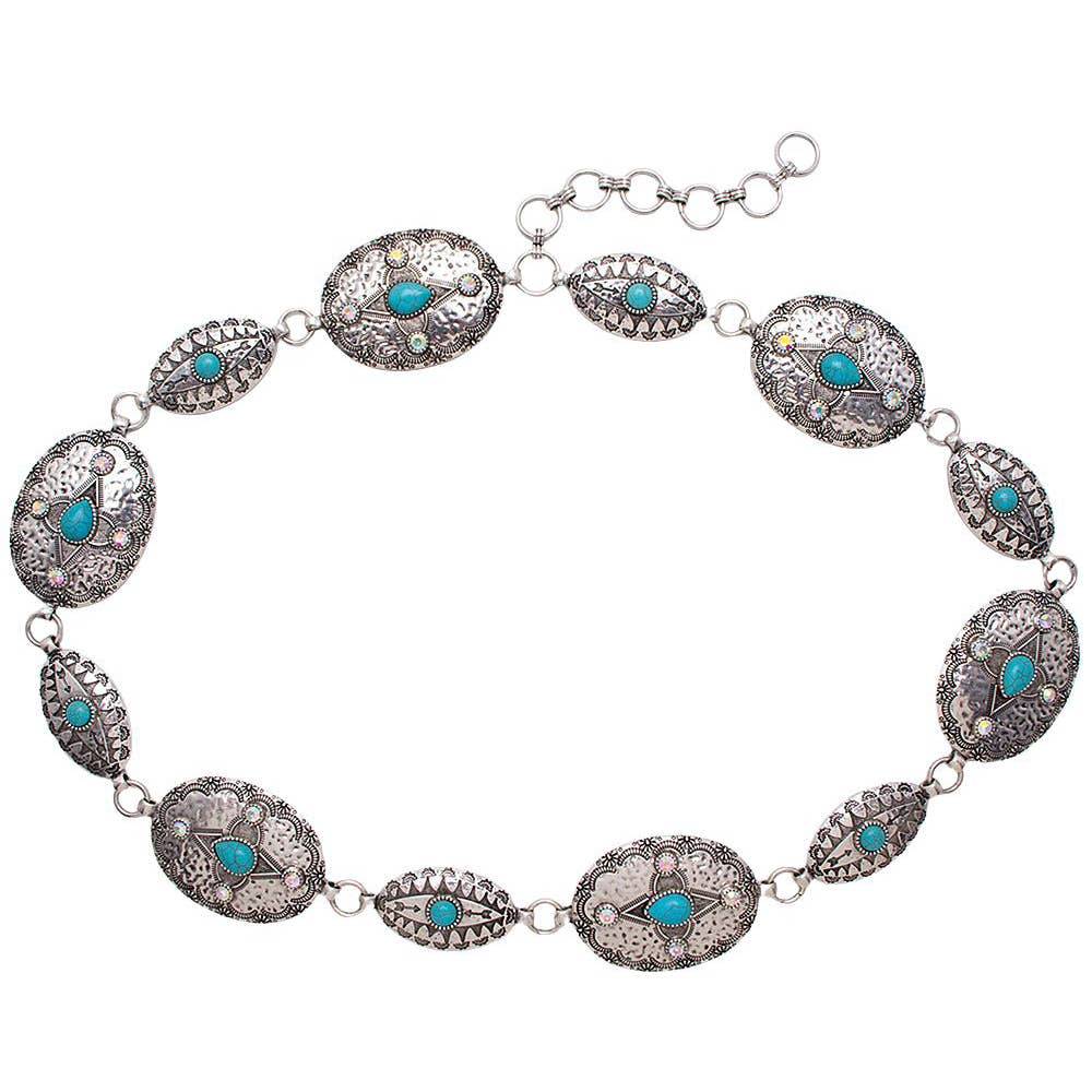 Oval Concho Chain Belt