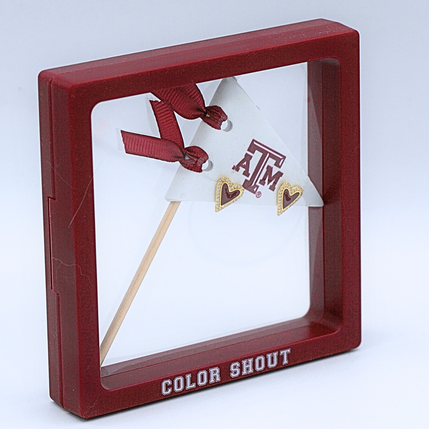 Maroon Heart Studs on Logo Pennant Flag