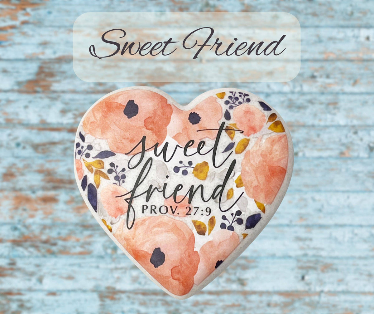 Heart Stone Floral Sweet Friend Pink