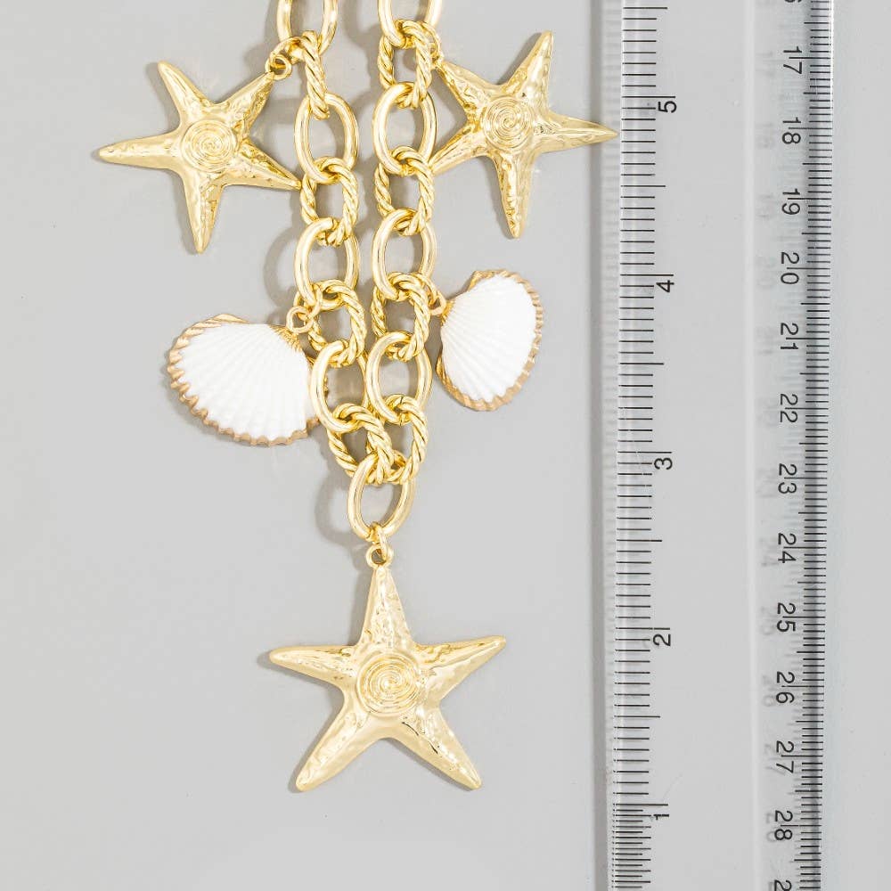 Sealife Shell Starfish Chams Chain Necklace