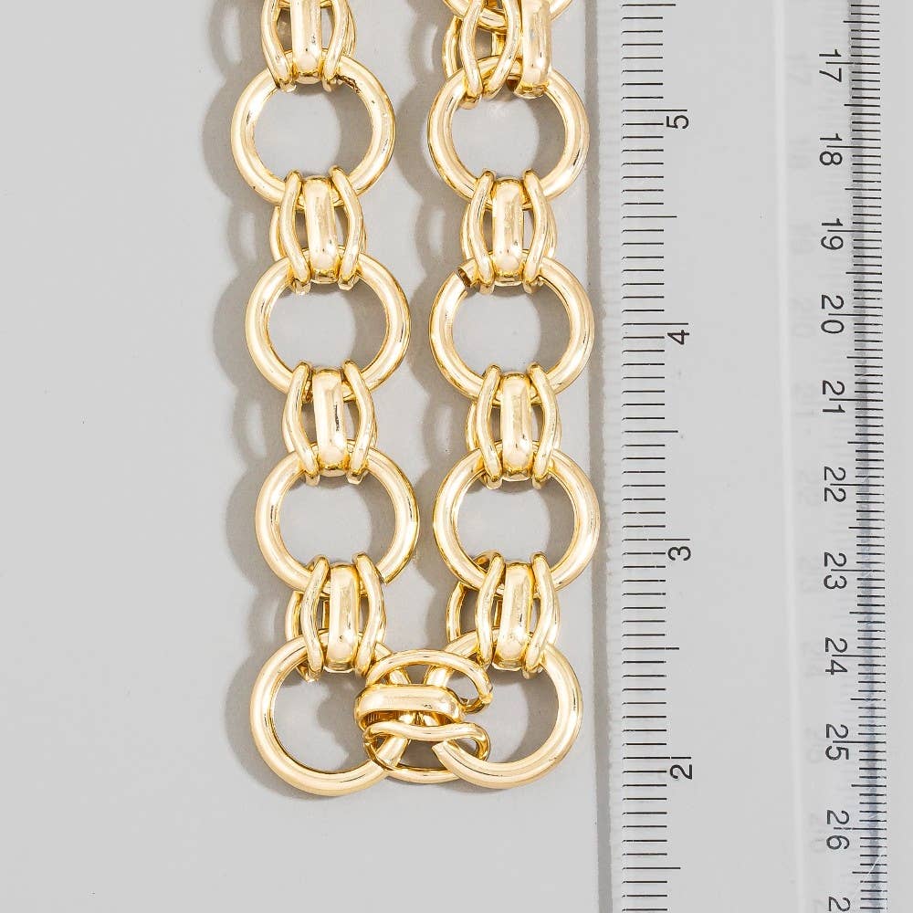 Circle Multi Link Statement Chain Necklace