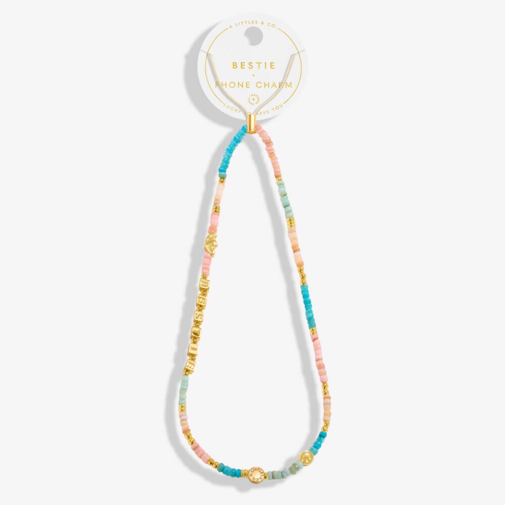 A Littles & Co. Happy Little Moments 'Bestie' Cell Phone Charm In Gold-Tone Plating