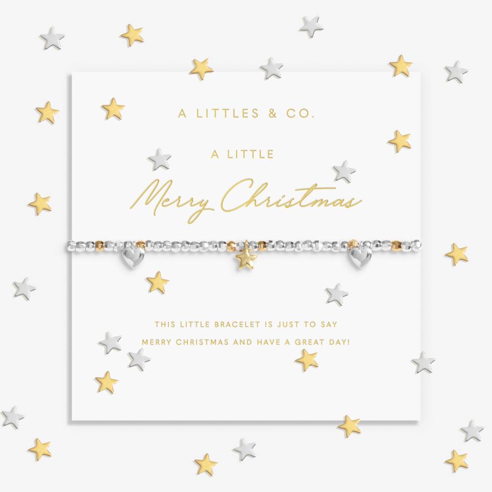 A Littles & Co. Sparkle Confetti A Little 'Merry Christmas' Bracelet In Silver And Gold-Tone Plating