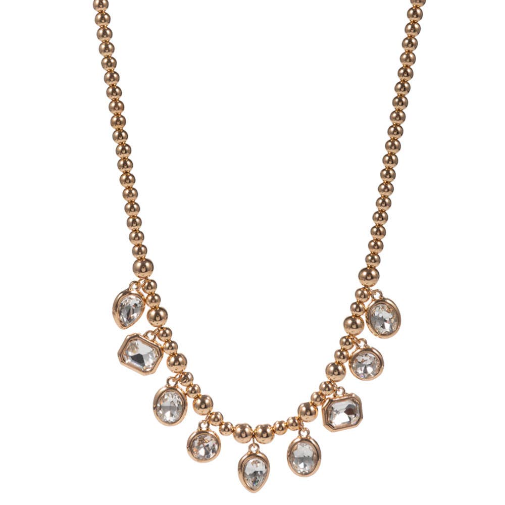 Crystal Beaded Ball Chain Necklace