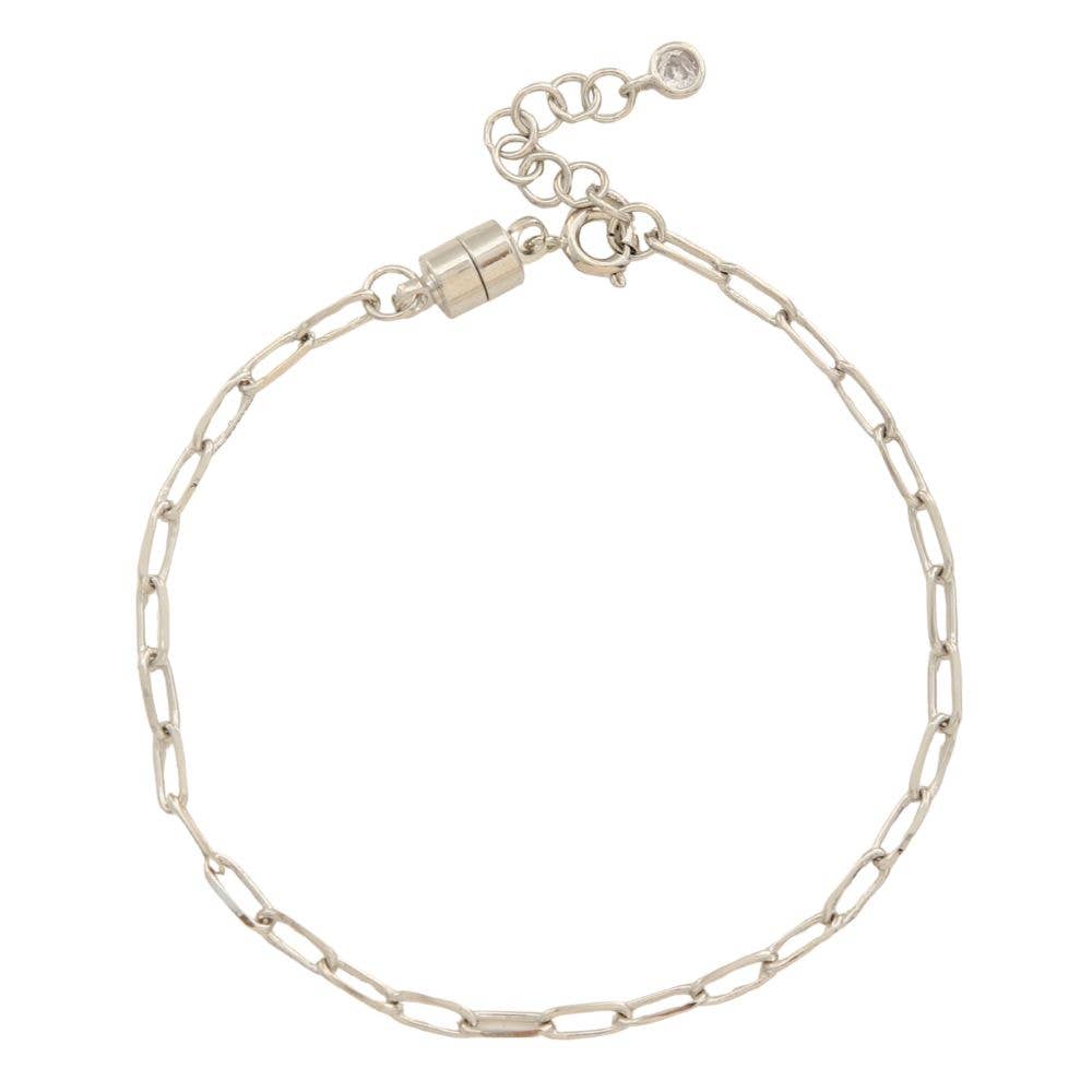 God Plated Oval Link Metal Magnetic Bracelet