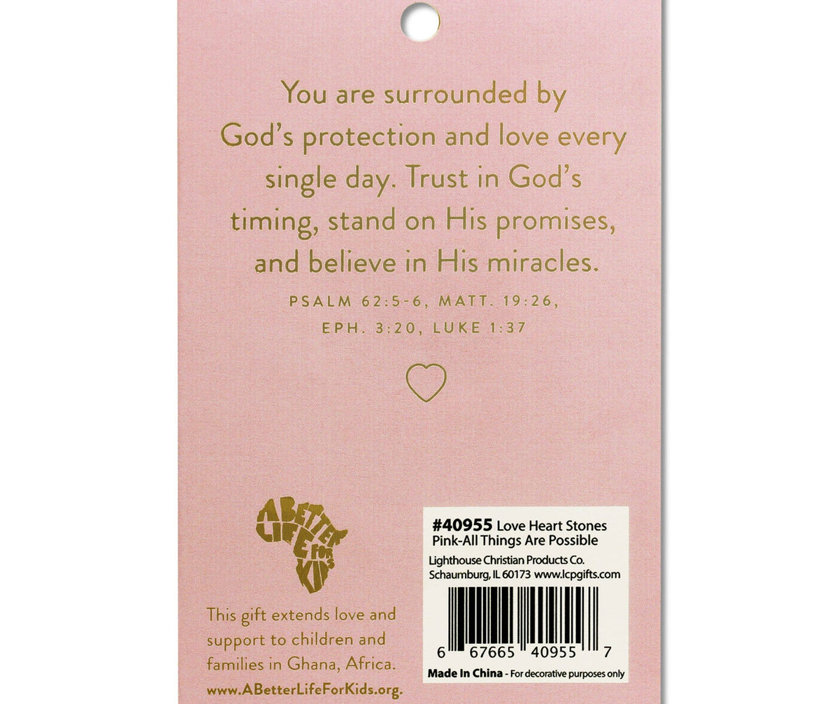With God All Things Are Possible Heart Stone Card