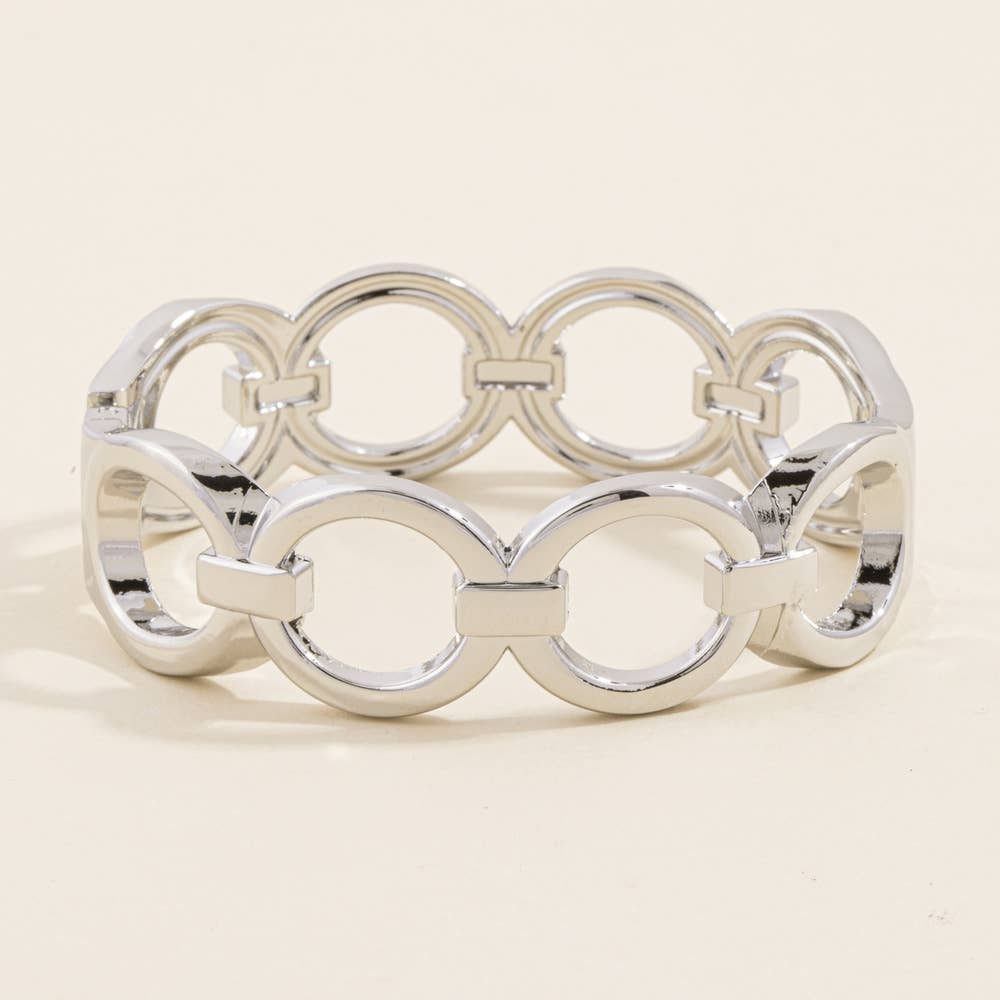 Open Circle Link Stretch Bracelet