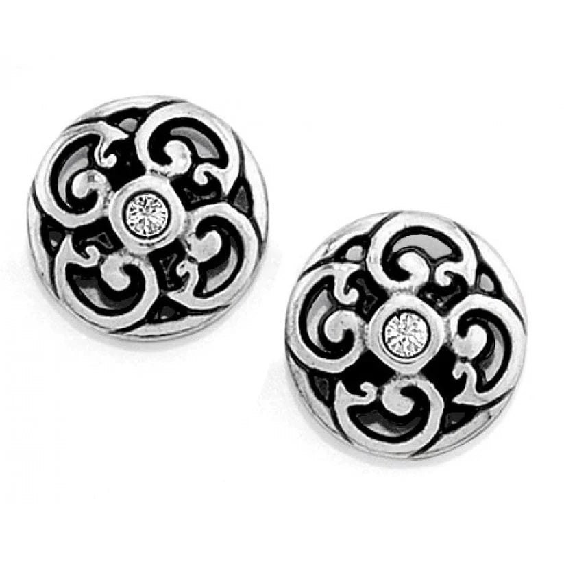Brighton Betsey Mini Posts Silver Plate Crystal Filigree Earrings — Accents Boutique, Marble Falls TX