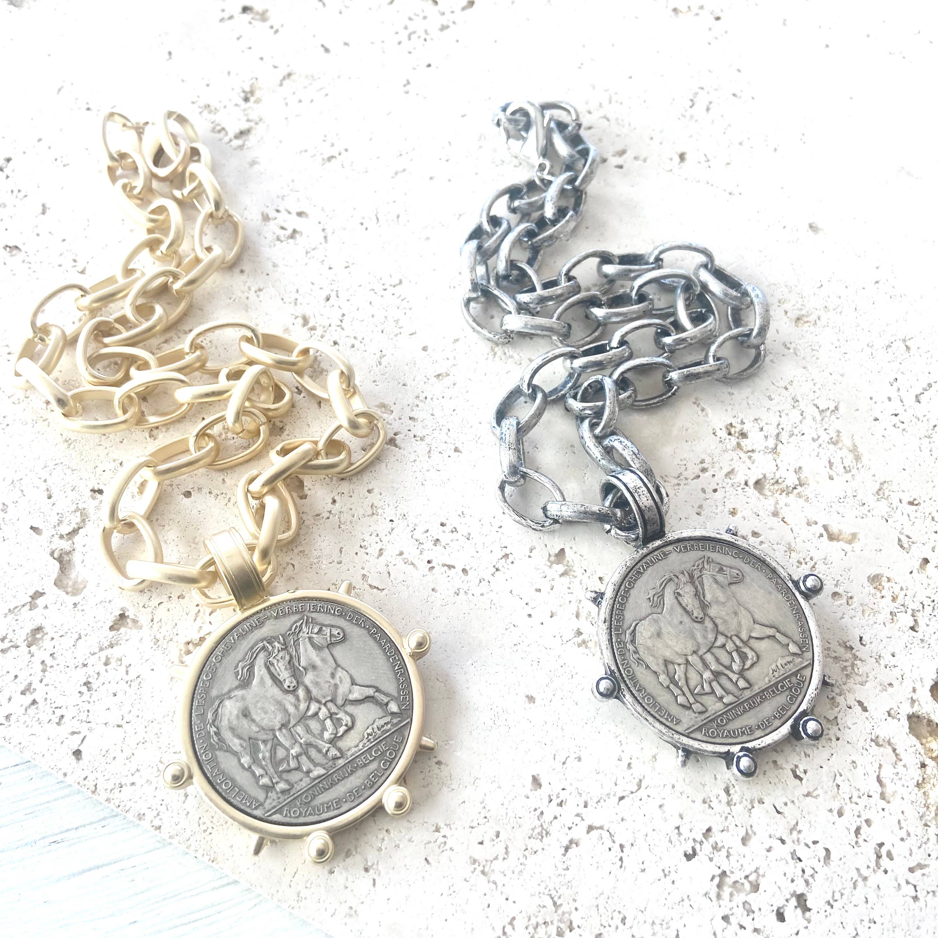 Horse Coin Jewelry Western Rodeo Style Belgium