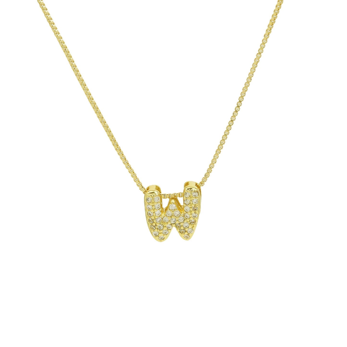 Bling Small Necklace Initial Charm