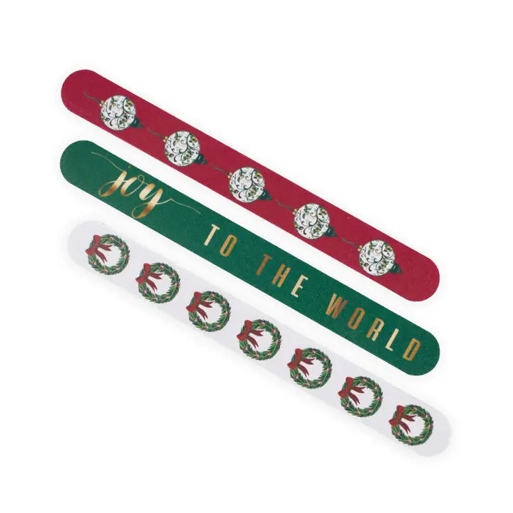 Joy To the World Nail Files Dark Green/Red 7x1x.16 Set of 3