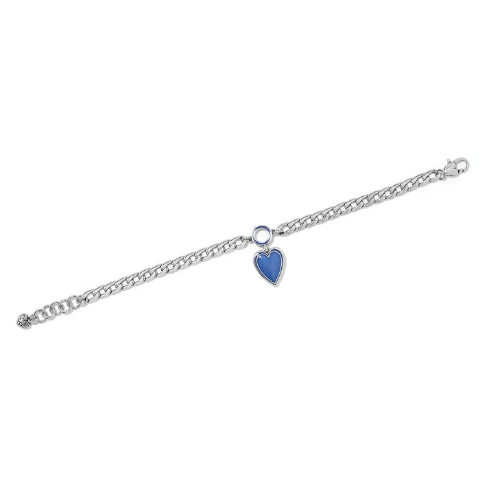 Brighton Colormix Heart Blues bracelet in silver with a blue enamel heart charm, additional view