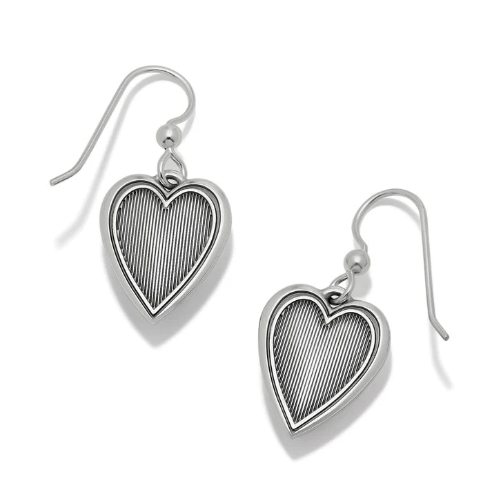 Brighton Colormix Heart Blues french wire earrings in silver with blue enamel hearts, additional view