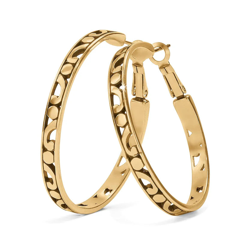 Brighton Contempo Gold Large Hoop Earrings — Accents Boutique, Marble Falls TX