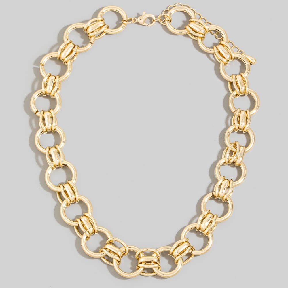 Circle Multi Link Statement Chain Necklace