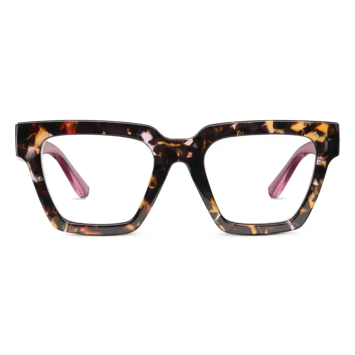 Peepers Take A Bow Blue Light Glasses - Black/Tan — view 5