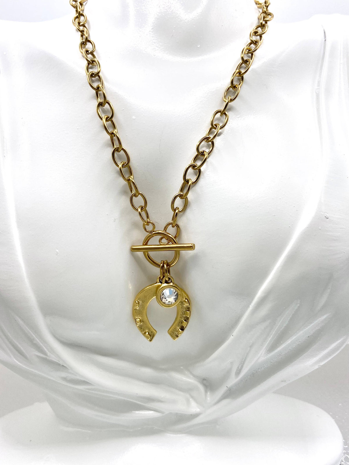 Gold Horseshoe Lucky Fortune Necklace