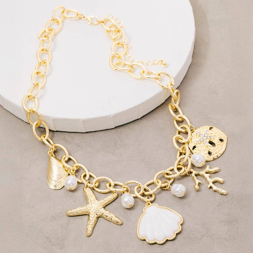 Assorted Sealife Charms Chain Necklace