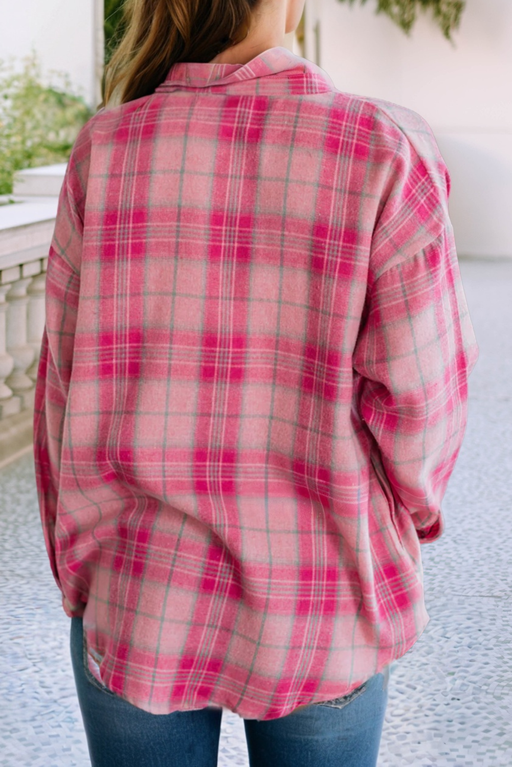 Pink Plaid Shift Shirtcolla Shirt