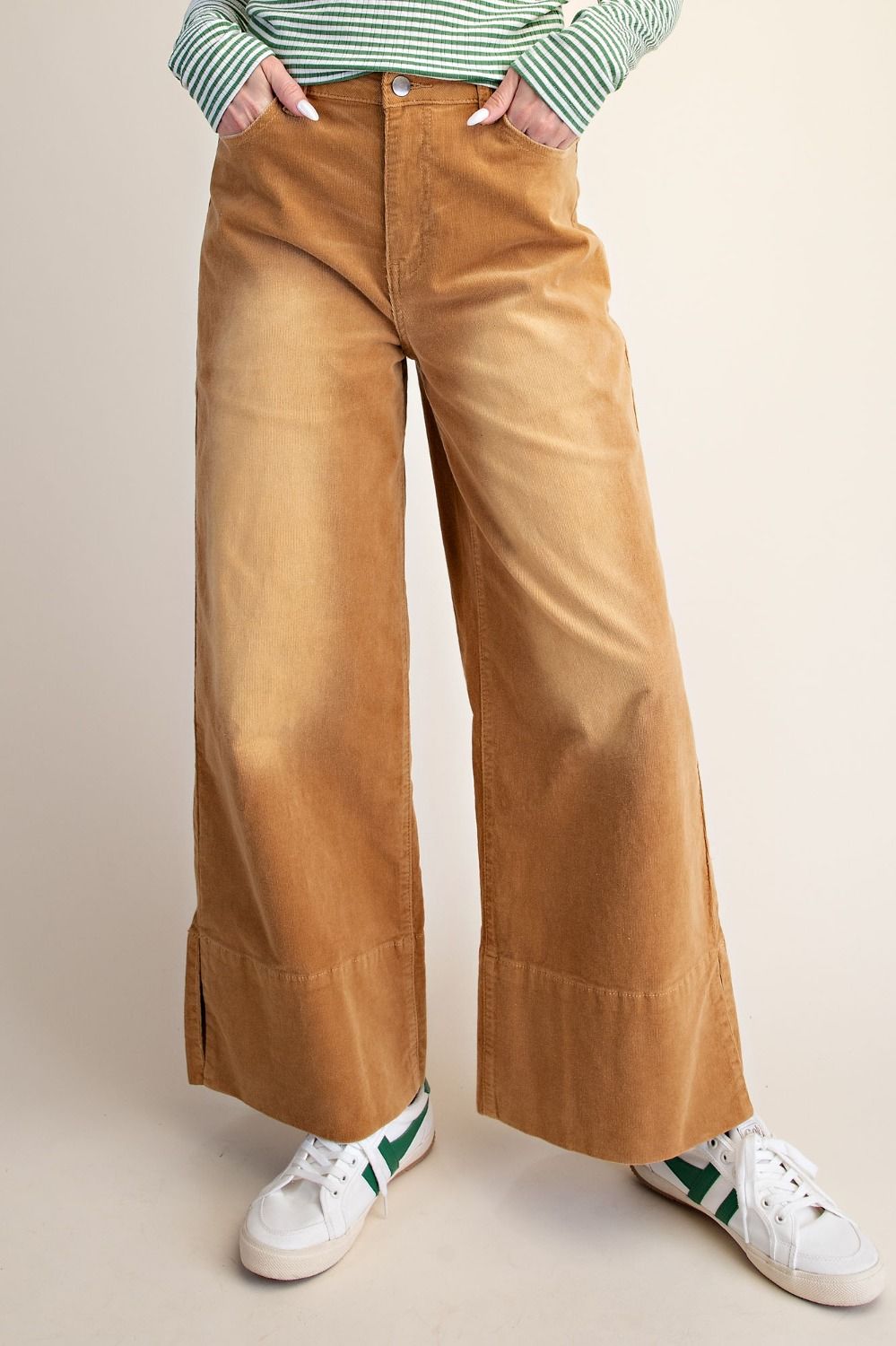 Camel Stretch Baby Corduroy Wide Leg Pants