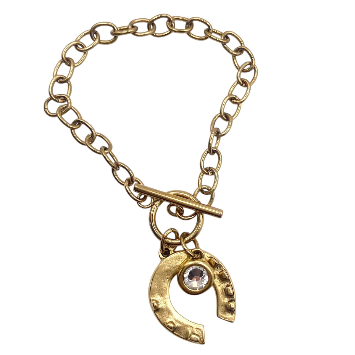 Lucky Horseshoe Crystal Toggle Bracelet