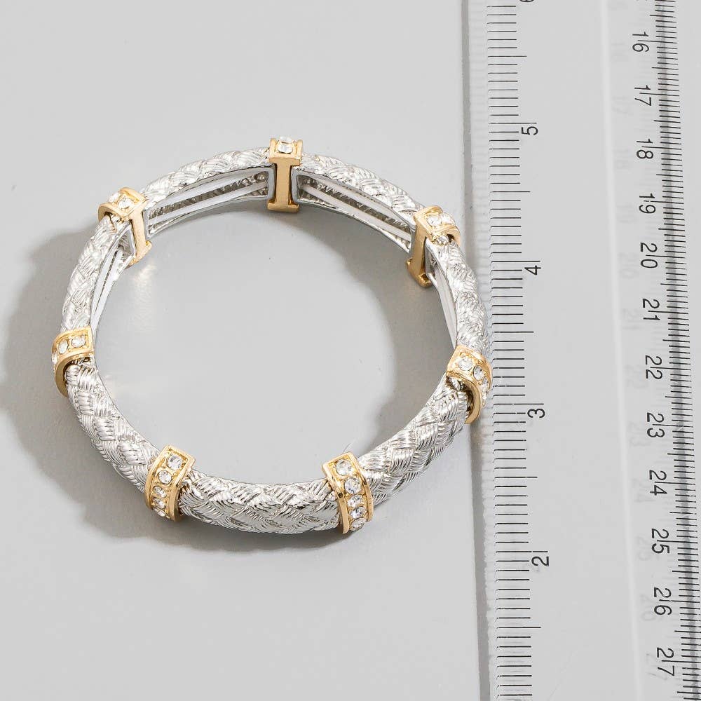 Two Tone Metallic Elastic Bracelet