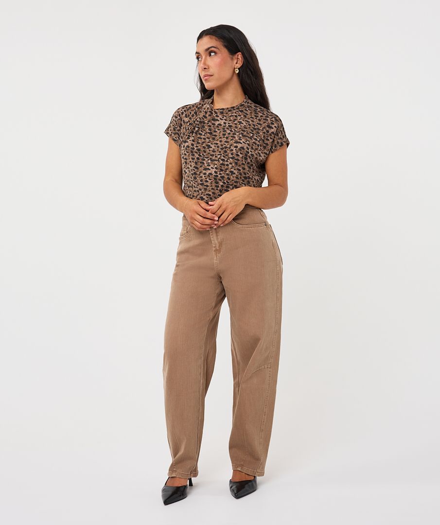 Leopard Twist Front Top