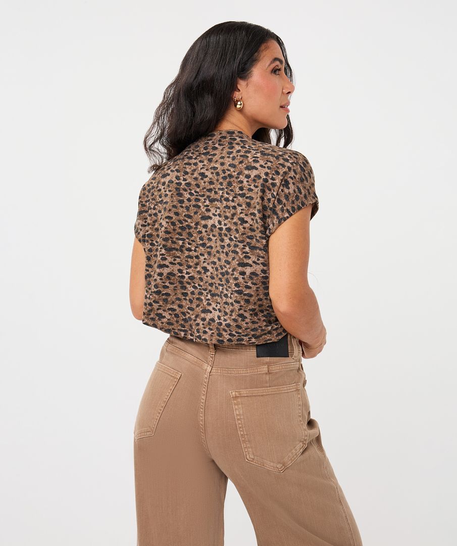 Leopard Twist Front Top