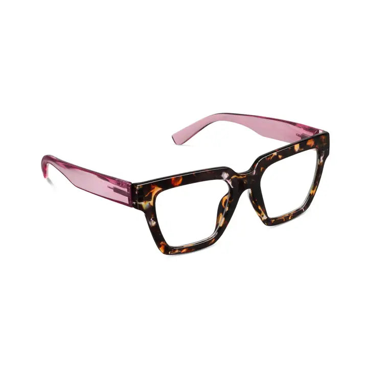 Peepers Take A Bow Blue Light Glasses - Black/Tan — view 8