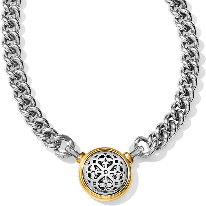 Brighton Ferrara Two Tone Medallion Chain Necklace