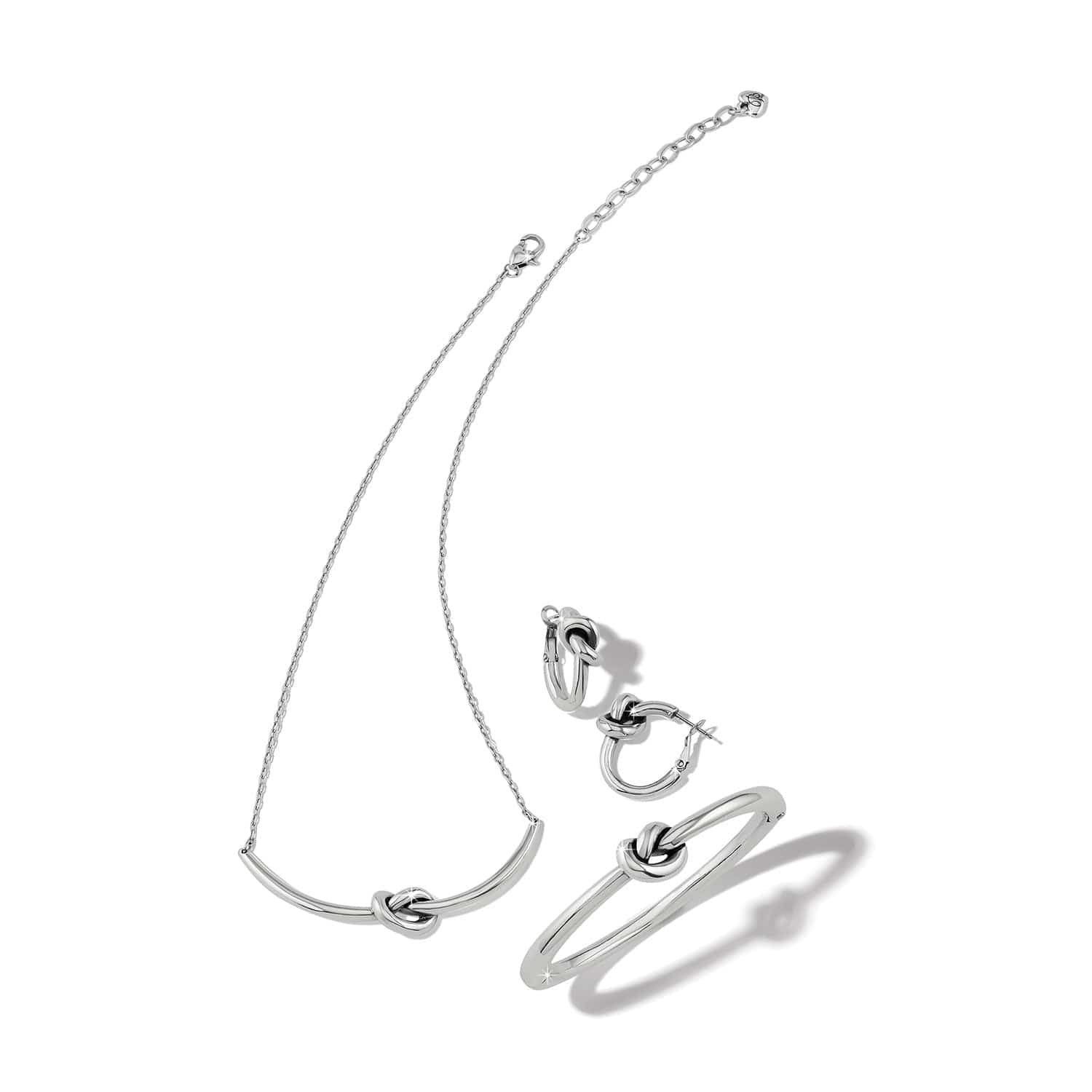 Brighton Interlok Single Knot Hinged Bangle - Silver