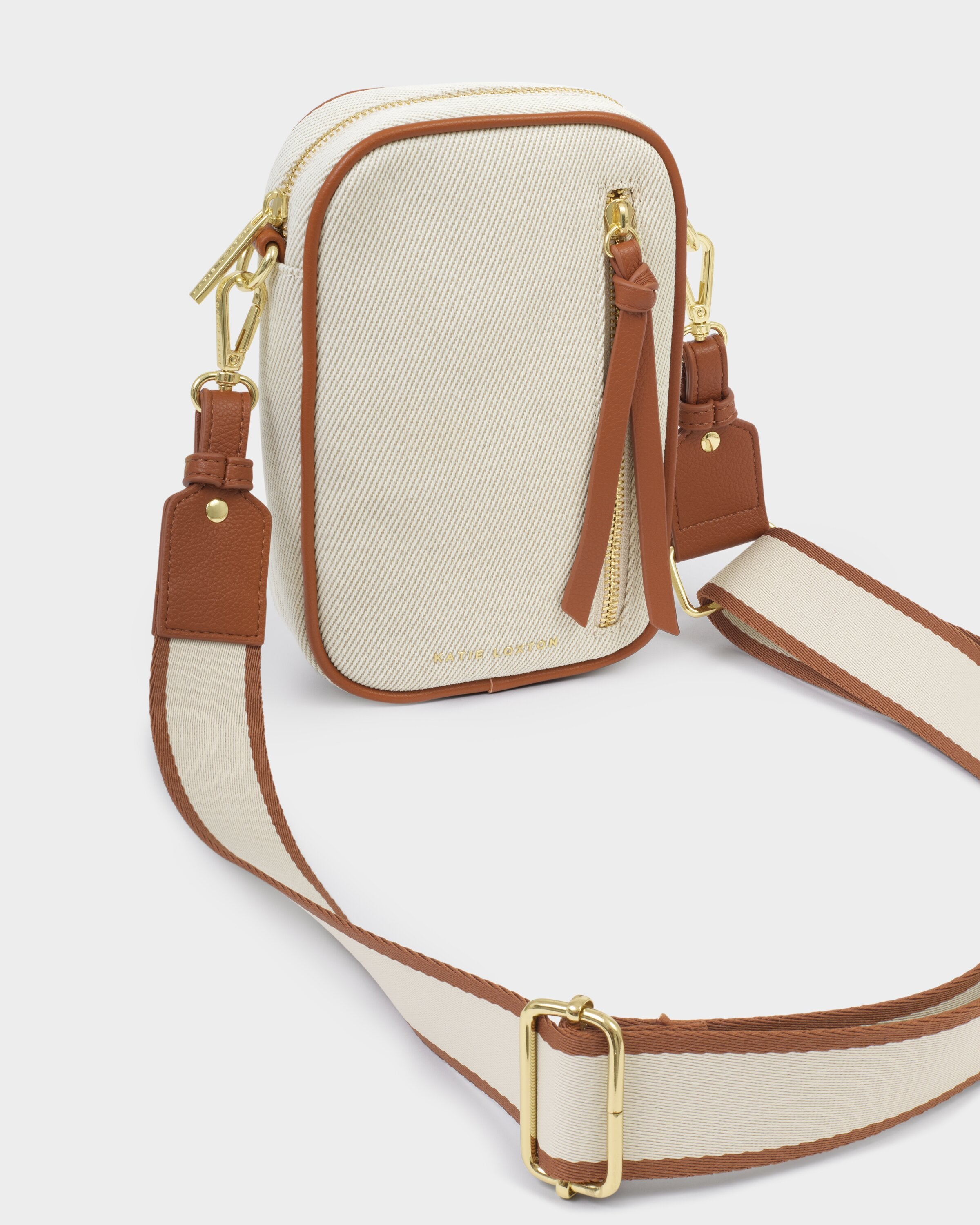 Katie Loxton Hallie Canvas Small Crossbody Bag-Canvas Cognac