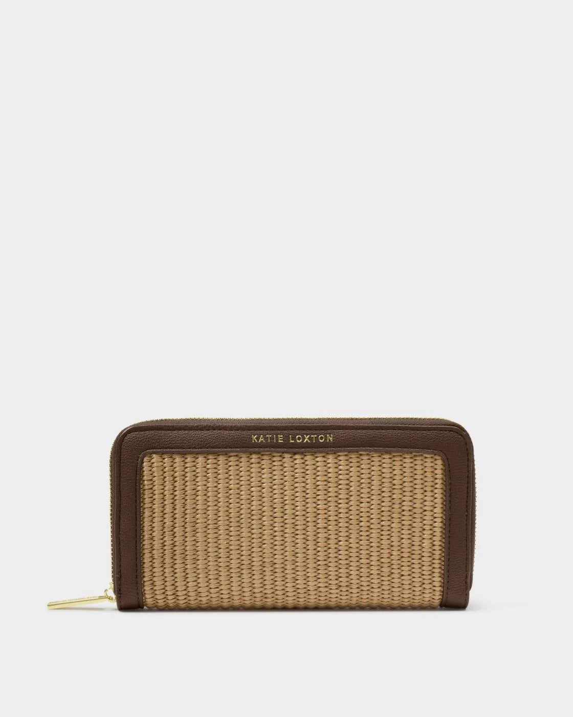 Katie Loxton Florence Purse - Bitter Chocolate/Natural Raffia